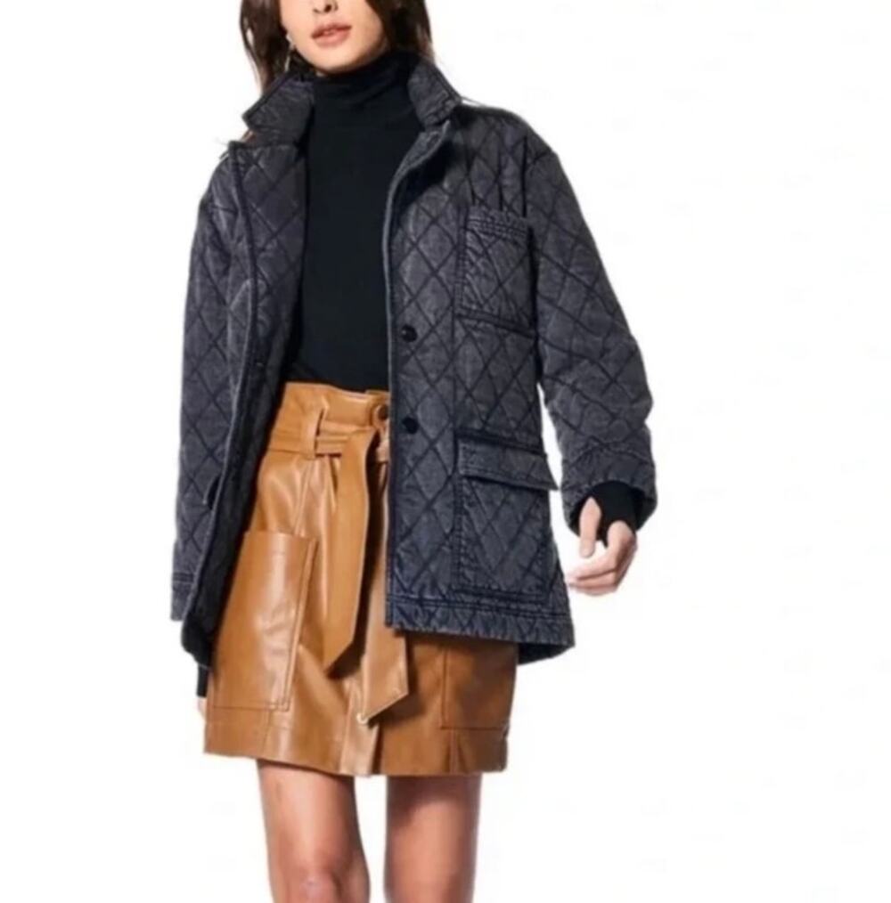 Young Fabulous and broke YFB denim stone washed jacket coat XS Black Gray